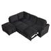 Black Reclining Sectional - Mercer41 Wilfie 3 - Piece Velvet Corner Sectional Upholstery/Velvet | 33.61 H x 87.51 W x 54.81 D in | Wayfair