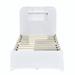 Latitude Run® Storage Platform Bed Frame w/ Light Strip Design Wood in White | 43.3 H x 41.4 W x 86.1 D in | Wayfair