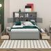 Red Barrel Studio® Kimitri Full Size Platform Bed w/ Storage Headboard Wood in Gray | 48.2 H x 55 W x 84.8 D in | Wayfair