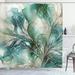 East Urban Home Teal Shower Curtain Abstract Marble Print Leaves Polyester in Green | 75 H x 69 W in | Wayfair F707C170D42849E9AE228556C623D995