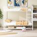 Isabelle & Max™ Aare Full Over Full Metal Bunk Bed w/ Shelf & Guardrails Metal in White | 66.7 H x 56.4 W x 77.2 D in | Wayfair