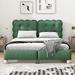 Red Barrel Studio® Lulubelle Vegan Platform Bed w/ Support Legs Wood & /Upholstered/Faux leather in Green | 37.8 H x 63 W x 82.7 D in | Wayfair