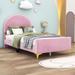 Mercer41 Walmo Platform Bed Wood & /Upholstered/Velvet in Pink | 44.3 H x 41.7 W x 79.5 D in | Wayfair 6F93A49E746842CAAB56CFC1C727D456