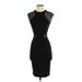 French Connection Cocktail Dress - Bodycon Crew Neck Short sleeves: Black Solid Dresses - Women's Size 2