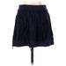 Trafaluc by Zara Faux Leather Skirt: Blue Solid Bottoms - Women's Size Small