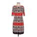 Eliza J Casual Dress - Shift: Red Damask Dresses - Women's Size 6