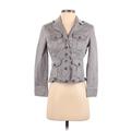 White House Black Market Jacket: Short Gray Print Jackets & Outerwear - Women's Size 2