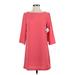 Leith Casual Dress - Shift Crew Neck 3/4 sleeves: Pink Print Dresses - New - Women's Size Small