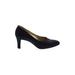 Bruno Magli Heels: Pumps Chunky Heel Classic Black Solid Shoes - Women's Size 8 - Almond Toe