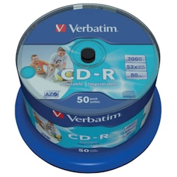 Verbatim CD-Rohlinge AZO Spindel Bedruckbar 700 MB 50 Stück Image