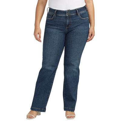 Silver Jeans Women's Suki Trouser (Size 27-33) Dark Wash Denim, Denim,Elastine,Poly + Cotton