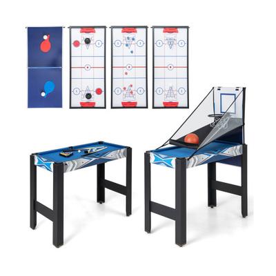 Costway 6-In-1 Combo Game Table with Basketball Billiards Ping Pong Hockey Shuffleboard