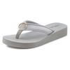 Badezehentrenner LASCANA, Damen, Gr. 43, grau, Obermaterial: 100% Textilmaterial. Decksohle: 100% Synthetik. Laufsohle: 100% Synthetik, unifarben, feminin, Schuhe Zehentrenner Dianette, Sandale, Pantolette, Badeschuh mit Ringapplikation "Italy" VEGAN