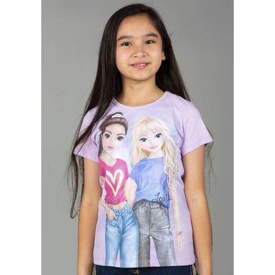 Kurzarmshirt TOPMODEL "TOPModel Kurzarmshirt", Mädchen, Gr. 140, lila (orchid bloom), Obermaterial: 100% Baumwolle, Basic, regular fit, Rundhals, Kurzarm, Shirts Image