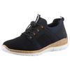 Slip-On Sneaker RIEKER, Damen, Gr. 42, blau (nachtblau), Textil, Nubuklederimitat, casual, Schuhe Sneaker, Schlupfschuh, Halbschuh, Slipper, Freizeitschuh mit Elastikeinstieg