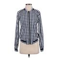 Merona Jacket: Short Blue Checkered/Gingham Jackets & Outerwear - Women's Size Small