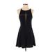 Forever 21 Cocktail Dress - Mini Scoop Neck Sleeveless: Black Print Dresses - Women's Size Small