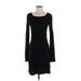 Prairie Underground Casual Dress - Sweater Dress: Black Solid Dresses - Women's Size Small