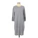 Vero Moda Casual Dress - Shift High Neck 3/4 sleeves: Gray Print Dresses - New - Women's Size Small