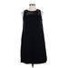 Merona Casual Dress - Shift High Neck Sleeveless: Black Solid Dresses - Women's Size X-Small