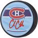 Cole Caufield Montreal Canadiens Autographed 2022-23 Reverse Retro Hockey Puck