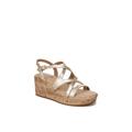 Women's Bailey Sandal by LifeStride in Gold Faux Leather (Size 6 1/2 M)