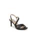 Wide Width Women's Mia Sandal by LifeStride in Black Faux Leather (Size 8 1/2 W)