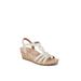 Wide Width Women's Monaco 2 Sandal by LifeStride in White Faux Leather (Size 6 1/2 W)