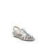 Wide Width Women's Yung Sandal by LifeStride in Silver Faux Leather (Size 6 W)