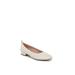 Wide Width Women's Cameo Casual Flat by LifeStride in Beige Faux Leather (Size 7 1/2 W)