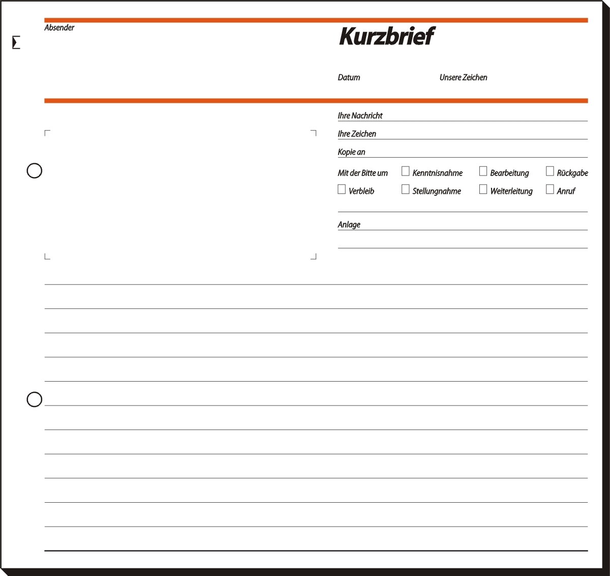 Sigel Formularbuch Kurzbrief 2/3 A4 VE=50 Blatt Image