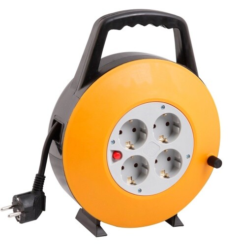 Lex Kabeltrommel 15m Haushaltskabeltrommel Verlängerungskabel Kabelrolle Wärmeschutz : 15 Meter Image