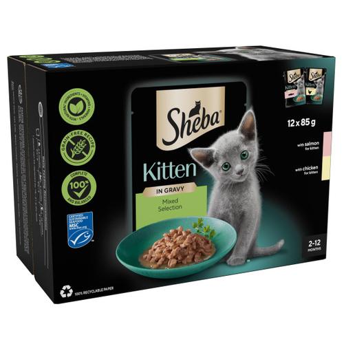 24x85g Mixed Selection in Gravy Kitten Pouches Sheba Wet Cat Food