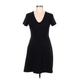 Banana Republic Casual Dress - Shift V-Neck Short Sleeve: Black Dresses - Women's Size 10