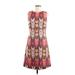 Tory Burch Casual Dress - A-Line: Red Chevron Dresses - Women's Size 8