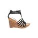 Jessica Simpson Wedges: Black Print Shoes - Women's Size 8 1/2 - Open Toe