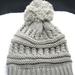 Jessica Simpson Accessories | Jessica Simpson Gray Knit Pompom Winter Beanie Hat | Color: Gray | Size: Os