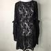 Free People Dresses | New Free People Women's Black Boho Lace Long Sleeve Dress Size Small | Color: Black | Size: S