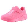 Slip-On Sneaker SKECHERS "UNO LITE", Kinder, Gr. 35, pink (neonpink), Lederimitat, sportlich, Schuhe, mit praktischem Klettverschluss, Größenschablone zum Download