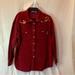 Disney Tops | Disney Winnie The Pooh Burgundy Corduroy Shacket Size Large Snap Buttons | Color: Red | Size: L