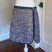 J. Crew Skirts | J.Crew Lined Blue Print Mini Skirt With Front Side Rose Gold Zipper-Size 6. | Color: Blue/Gold | Size: 6