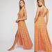 Free People Dresses | Free People Siren Maxi Wrap Dress M | Color: Orange/White | Size: L