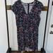 J. Crew Dresses | J.Crew Navy Blue Floral Summer Dress With Ruffled Hems Size 14 Short Sleeve | Color: Blue | Size: 14