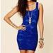 Free People Dresses | Free People Medallion Crochet Overlay Stretch Tank Bodycon Dress | Color: Blue | Size: S
