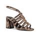 Free People Shoes | Free People Colette Brown Python Leather Sling Black Block Heel Sz 38 Us | Color: Black/Brown | Size: 8