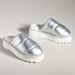 Anthropologie Shoes | Maeve Silver Shoe/Slipper From Anthropologie | Color: Silver/White | Size: 6