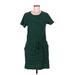 Workshop Republic Clothing Casual Dress - DropWaist Scoop Neck Short sleeves: Green Print Dresses - Women's Size Medium