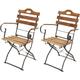 Jamais utilisé] 2x chaise de jardin à bière HHG 439, chaise de jardin, qualité gastro acacia