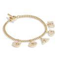 Coach Jewelry | Coach Rhinestone Initial Charm Bracelet | Color: Gold | Size: Os