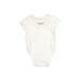 Little Me Short Sleeve Onesie: Ivory Bottoms - Size 6 Month